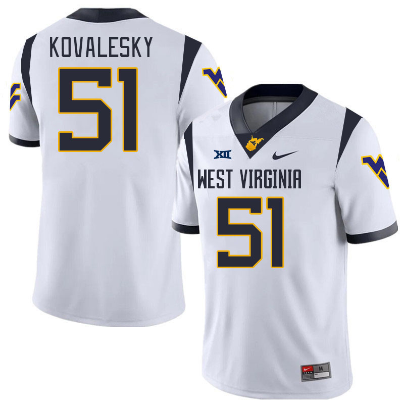 Men #51 Raymond Kovalesky West Virginia Mountaineers College 2024 New Uniforms Football Jerseys Stit